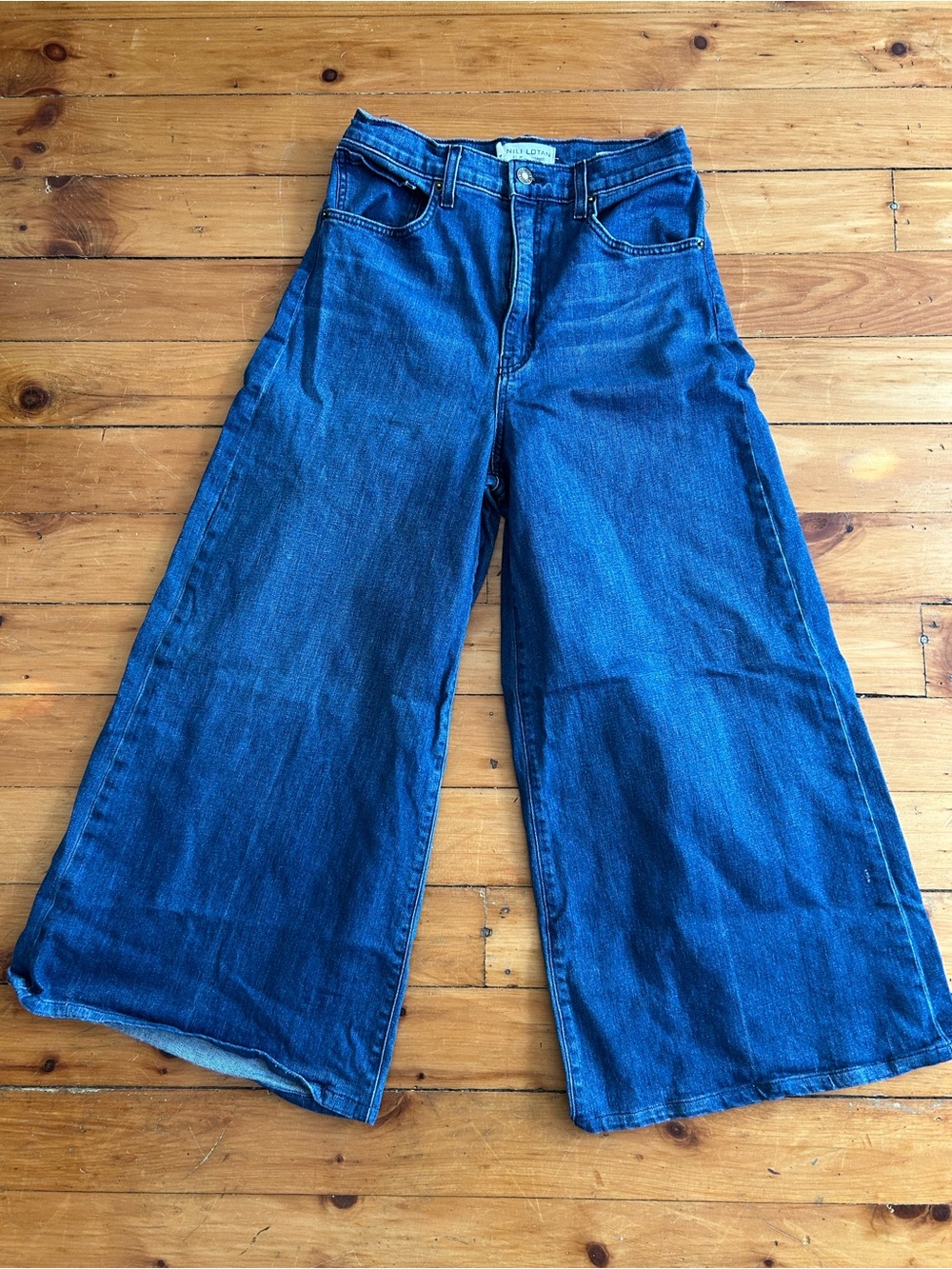 Nili Lotan Josette Dark Wash Wide Leg Jeans Size 30